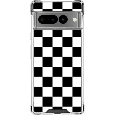 Black and White Checkered Google Pixel 7 Pro Clear Case